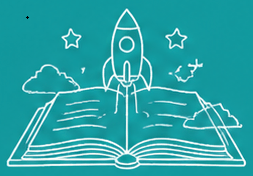 Rocket launching from an open book